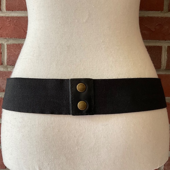 Black Leather Wide Adjustable Boho Rare Belt Size L